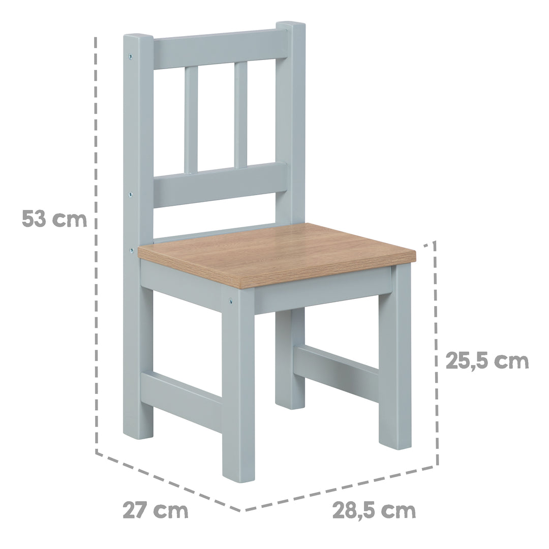 Ensemble de sièges 'Woody' - 2 chaises + table - Taupe laqué - Décor bois