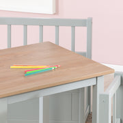 Groupe de sièges pour enfants 'Woody' - 2 chaises et 1 table - Taupe peint - décor en bois