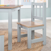 Groupe de sièges pour enfants 'Woody' - 2 chaises et 1 table - Taupe peint - décor en bois