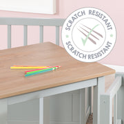Groupe de sièges pour enfants 'Woody' - 2 chaises et 1 table - Taupe peint - décor en bois