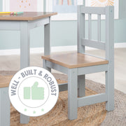 Groupe de sièges pour enfants 'Woody' - 2 chaises et 1 table - Taupe peint - décor en bois