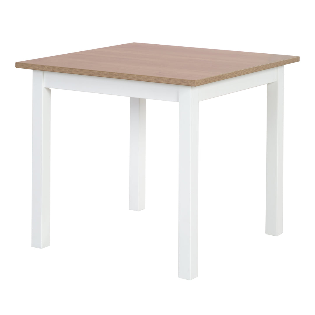 Ensemble de sièges 'Woody' - 2 chaises + table - Laqué blanc - Décor bois