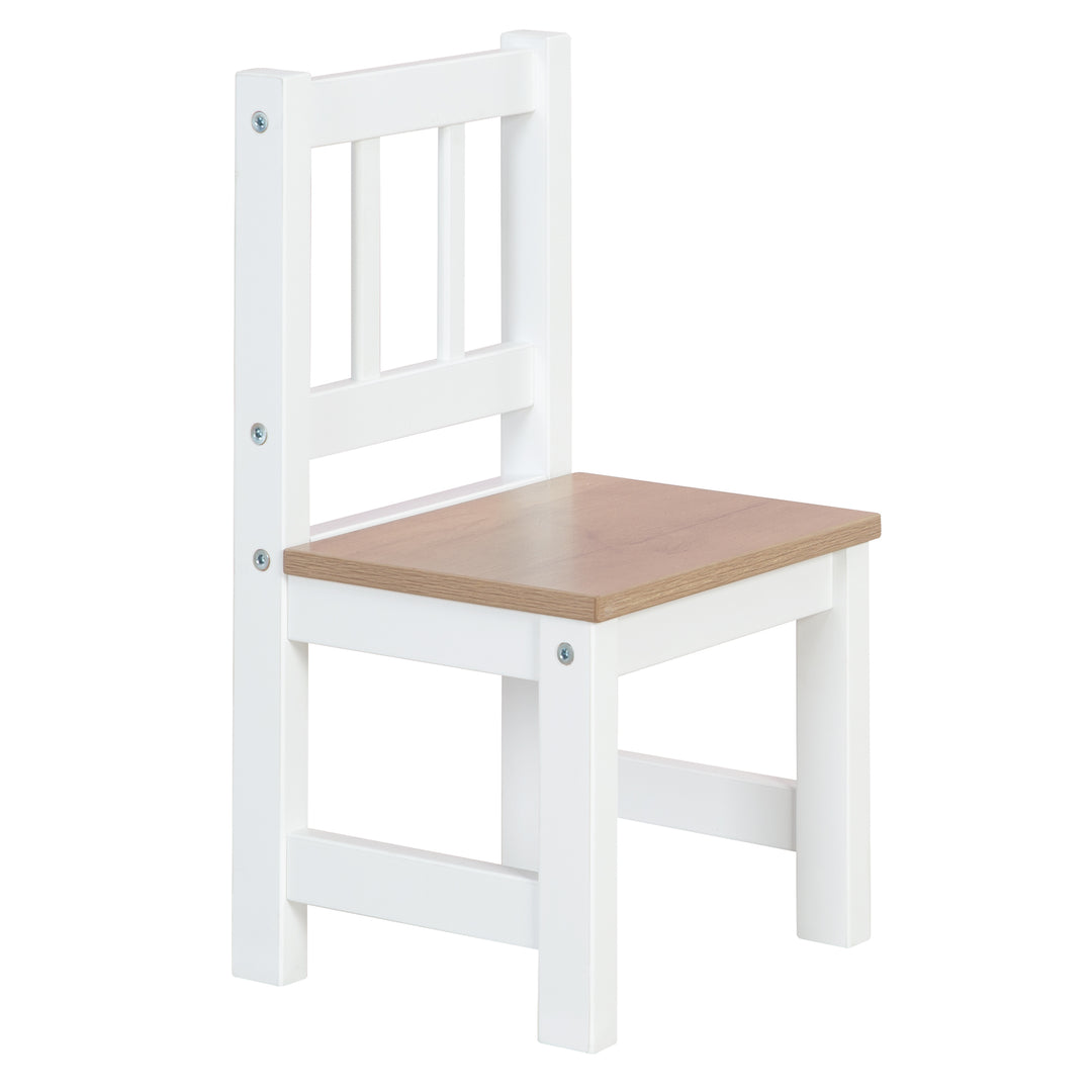 Ensemble de sièges 'Woody' - 2 chaises + table - Laqué blanc - Décor bois