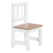 Ensemble de sièges pour enfants "Woody" - 2 Chaises & 1 Table - Laqué blanc - Décor bois