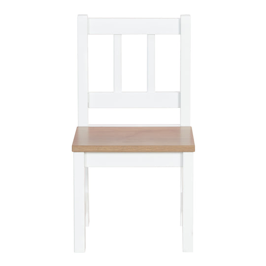 Ensemble de sièges 'Woody' - 2 chaises + table - Laqué blanc - Décor bois