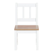 Ensemble de sièges pour enfants "Woody" - 2 Chaises & 1 Table - Laqué blanc - Décor bois