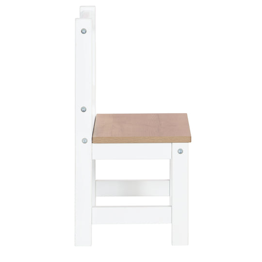 Ensemble de sièges 'Woody' - 2 chaises + table - Laqué blanc - Décor bois