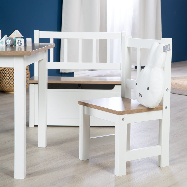 Kindersitzgruppe \'Woody\' - 2 - Tisch 1 Holzde – Weiß lackiert Stühle roba & 