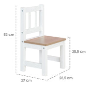 Juego de sillas para niños "Woody" - 2 Sillas y 1 mesa - Lacado blanco - Wood decor