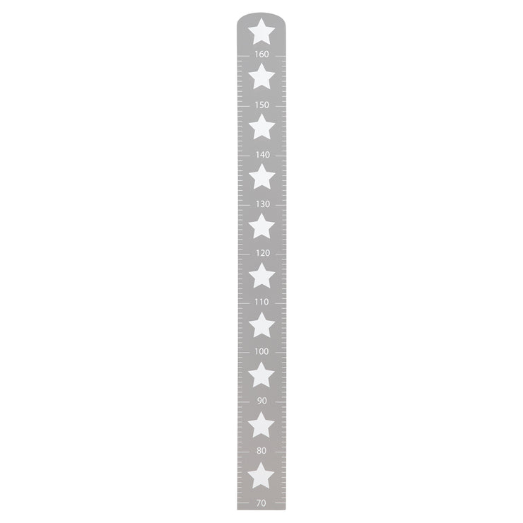 Messlatte 'Little Stars' mit Sterne Motiv, Skala bis 160 cm, Messleiste aus Holz, grau