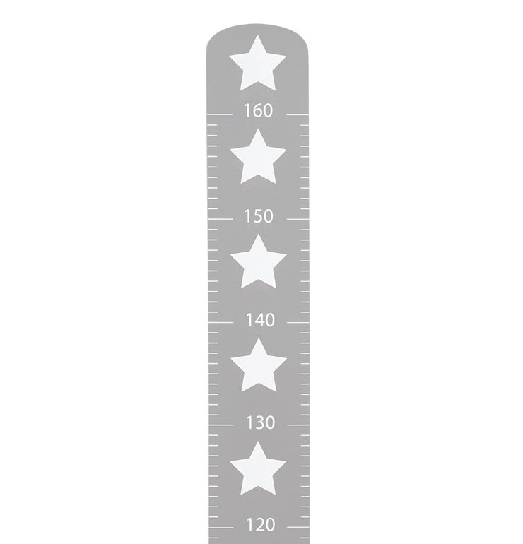 Growth ruler 'Little Stars' with star motif, scale up to 160 cm, wooden measuring stick, gray