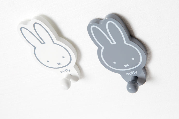 Gancio da parete "miffy®", set da 2, appendiabiti e decorazioni per camera bambini, grigio, bianco