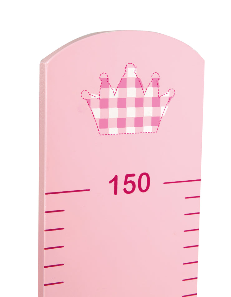 Bar 'Crown' con motivo de cuento de hadas, escala hasta 150 cm para niños, madera, pintado de rosa