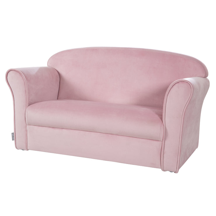 Kindersofa 'Lil Sofa' mit Armlehnen, bequeme Kindercouch mit rosa Samt –  roba