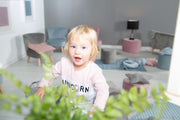 Child armchair 'Lil sofa', comfortable armchair with stable wooden feet and velvet in Sky/light blue