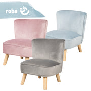 Sillón infantil 'lil sofá', sillón cómodo con pies de madera estables y terciopelo gris