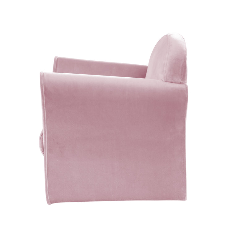 Fauteuil enfant "Lil Sofa" avec accoudoirs, mini-fauteuil confortable rembourré de velours rose