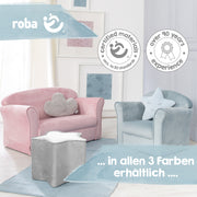 Child armchair 'Lil sofa' with armrests, comfortable mini armchair covered with pink velvet