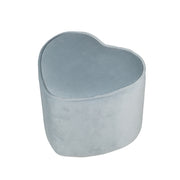 Tabouret enfant "Lil Sofa" en forme de cœur, confortable, recouvert de velours bleu clair