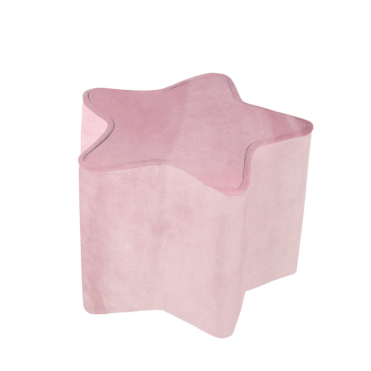 Sgabello per bambini in forma stellare "lil divano", comodo sgabello con velluto nel colore mauve, pouf