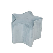 Tabouret enfant "Lil Sofa" en forme d'étoile, confortable, recouvert de velours bleu clair