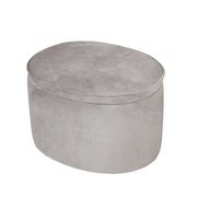 Tabouret pour enfants avec fonction de rangement «canapé-canapé», tabouret ovale et confortable avec velours gris