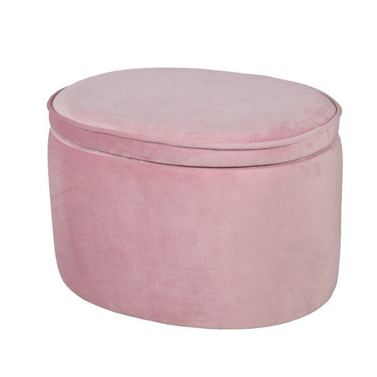 Pouf per bambini con funzione di contenitore 'Lil Sofa', ovale, comodo, rivestito in velluto color malva