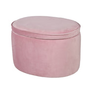 Children's stool with storage function 'Lil Sofa', oval, comfortable, covered with velvet, mauve