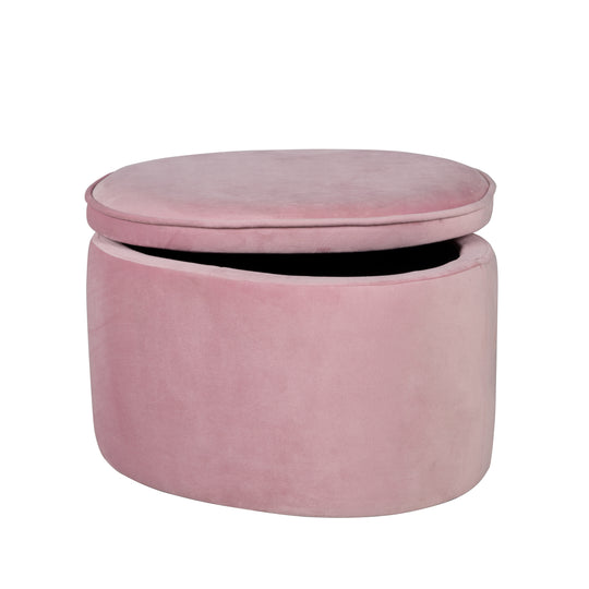 Pouf per bambini con funzione di contenitore 'Lil Sofa', ovale, comodo, rivestito in velluto color malva
