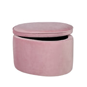 Kinderhocker mit Aufbewahrungsfunktion 'Lil Sofa', oval, bequem, mit Samtstoff bezogen, Mauve