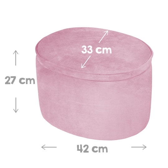 Pouf per bambini con funzione di contenitore 'Lil Sofa', ovale, comodo, rivestito in velluto color malva