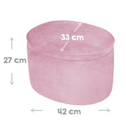 Kinderhocker mit Aufbewahrungsfunktion 'Lil Sofa', oval, bequem, mit Samtstoff bezogen, Mauve