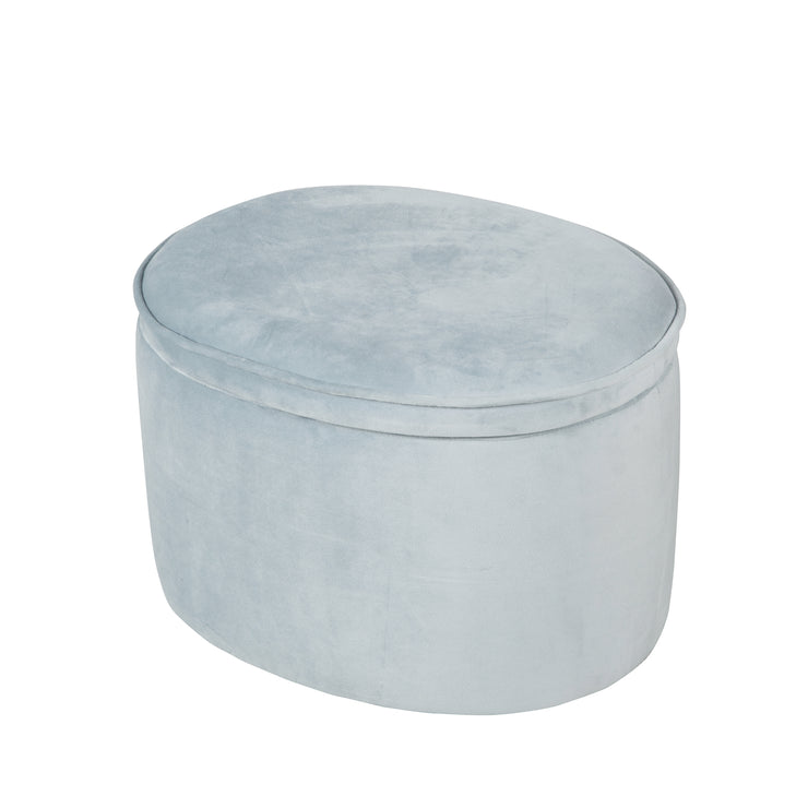 Tabouret enfant 'Lil Sofa' avec fonction de rangement, confortable, rembourrage en velours bleu clair