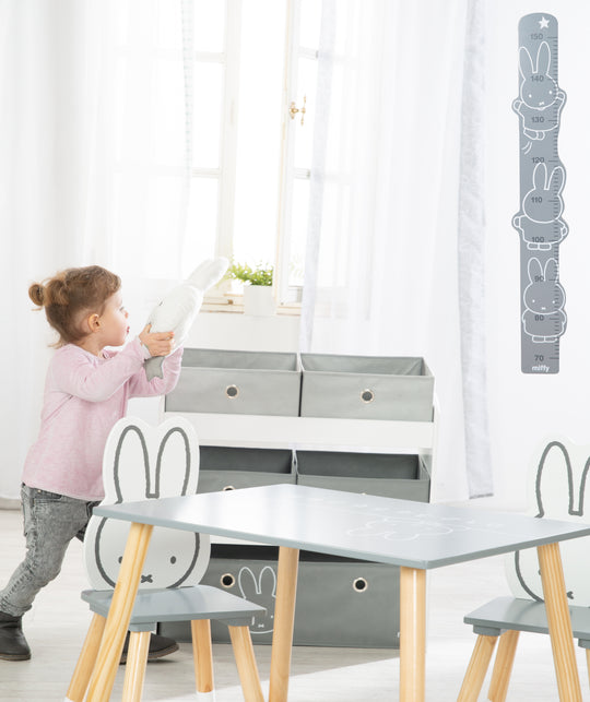 Scaffale da gioco 'miffy', scaffale portagiochi con 5 scatole in tessuto, ripiano portaoggetti, per bambini e bambine
