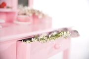 Magno y mesa freced, aparador / tocador para niños con espejo y taburete de maquillaje, rosa