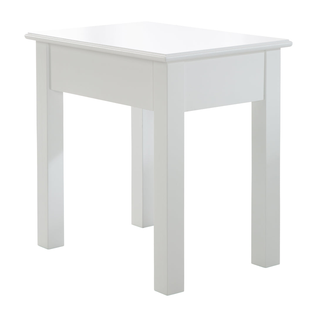Table de maquillage et de coiffure pour enfants, avec miroir et tabouret de maquillage, blanc peint