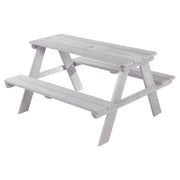 Kindersitzgruppe 'Outdoor+', wetterfeste Sitzgarnitur 'Picknick for 4', aus Massivholz, grau