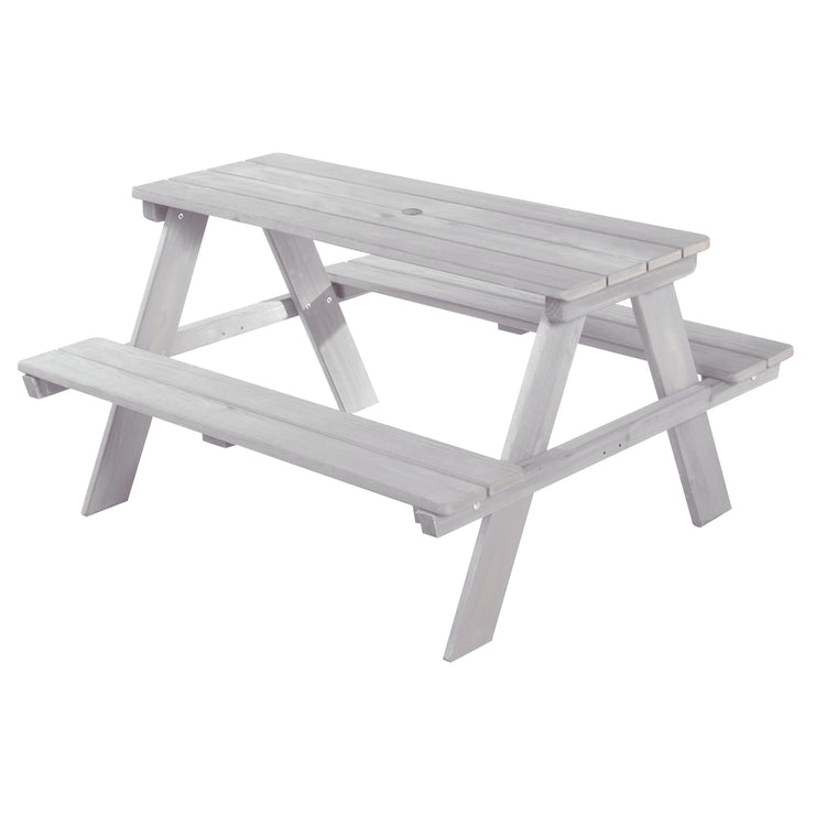 Kindersitzgruppe 'Outdoor+', wetterfeste Sitzgarnitur 'Picknick for 4', aus Massivholz, grau