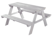 Kindersitzgruppe 'Outdoor+', wetterfeste Sitzgarnitur 'Picknick for 4', aus Massivholz, grau