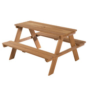 Dinette per bambini "Outdoor+", posti a sedere, prova di intemperie "Picnick per 4", legno massello, aspetto teak