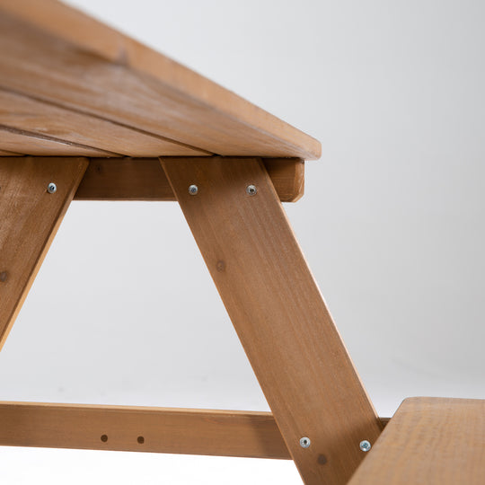 Kindersitzgruppe 'Outdoor+', wetterfeste Sitzgarnitur 'Picknick for 4', Massivholz, Teak-Optik