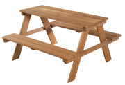 Dinette per bambini "Outdoor+", posti a sedere, prova di intemperie "Picnick per 4", legno massello, aspetto teak