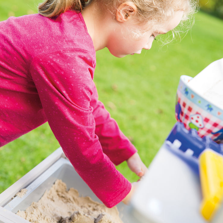 Outdoor Play Kitchen 'Outdoor +' - glazed gray with removable cover, weatherproof wood