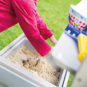 Matschküche 'Outdoor+', grau lasiert mit abnehmbarer Abdeckung, wetterfestes Holz