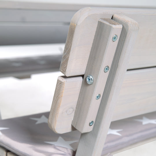 Conjunto de asientos para niños 'Outdoor+', con respaldo 'Para 4', resistente a la intemperie de madera maciza, gris