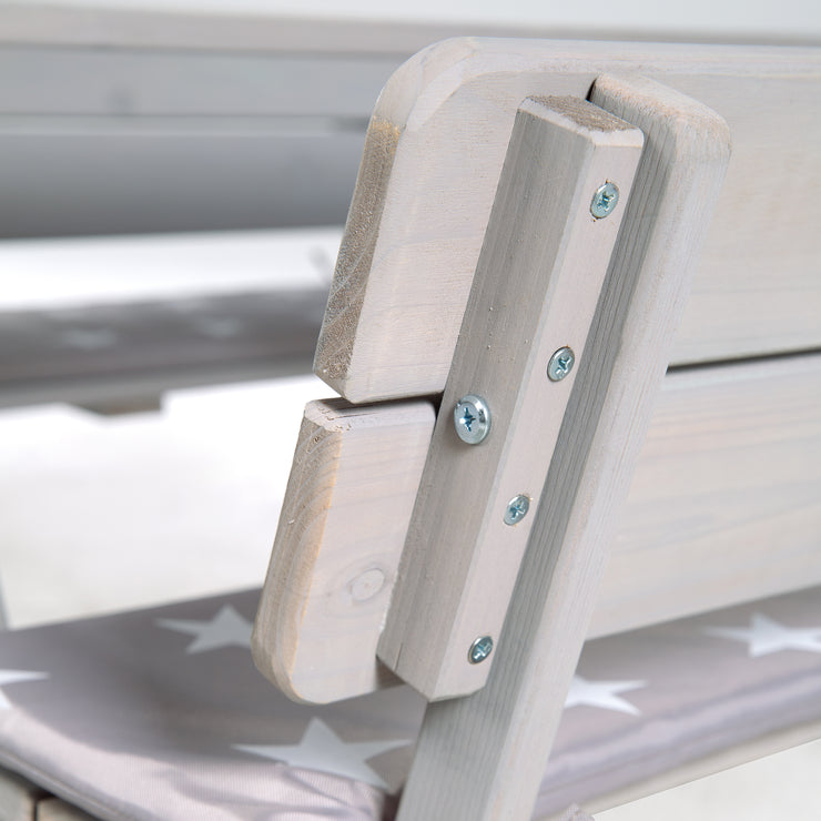 Siège pour enfants 'extérieur +', avec des dossiers «pique-nique pour 4», résistant aux intempéries en bois massif, gris