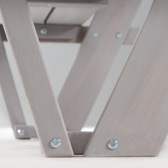 Conjunto de asientos para niños 'Outdoor+', con respaldo 'Para 4', resistente a la intemperie de madera maciza, gris