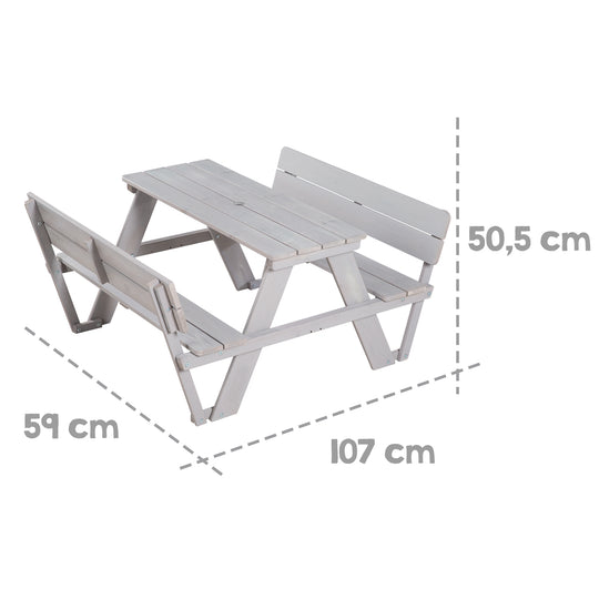 Conjunto de mesa infantil 'PICKNICK para 4' con respaldo, incluye set de sombrilla