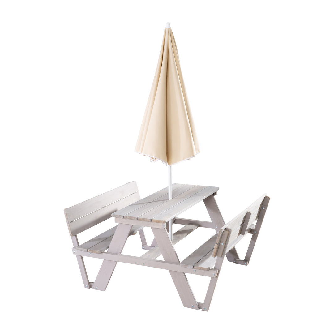 Conjunto de mesa infantil 'PICKNICK para 4' con respaldo, incluye set de sombrilla