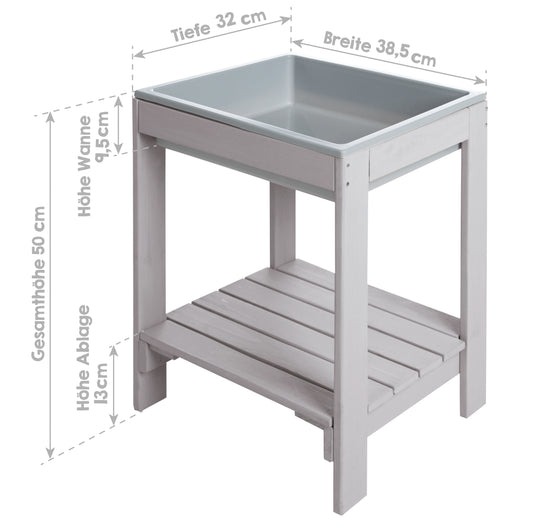 Outdoor+ table de jeu 'Tiny' - Résistant aux intempéries - Table à eau et sable - Gris